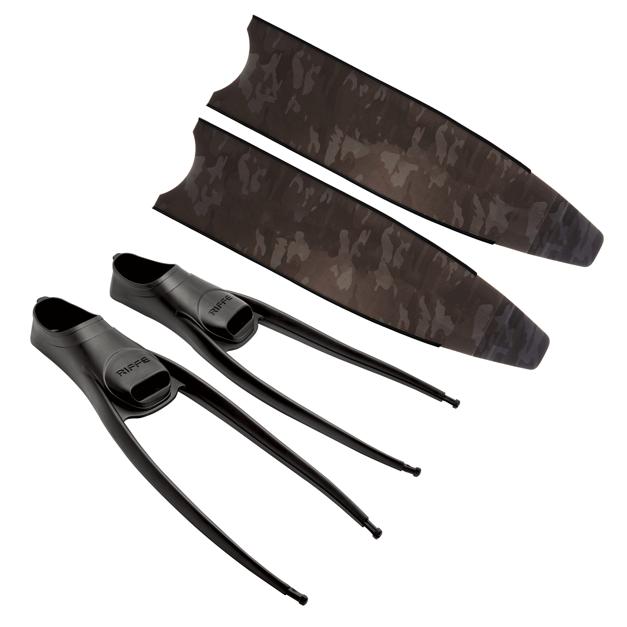 LEADERFINS Pure Carbon Black Camouflage Medium Fin Setup