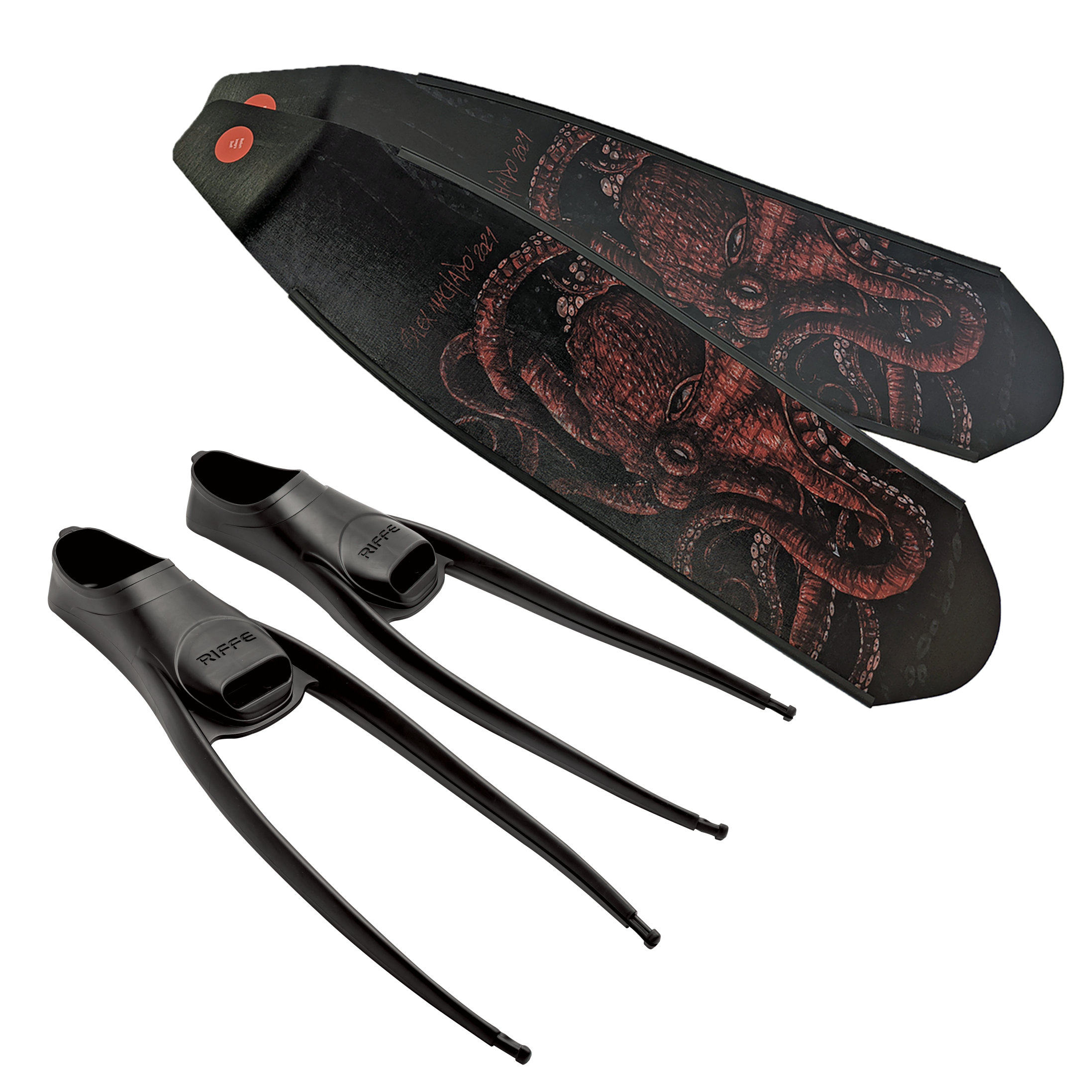 DiveR Carbon Wild Octopus Fin Setup