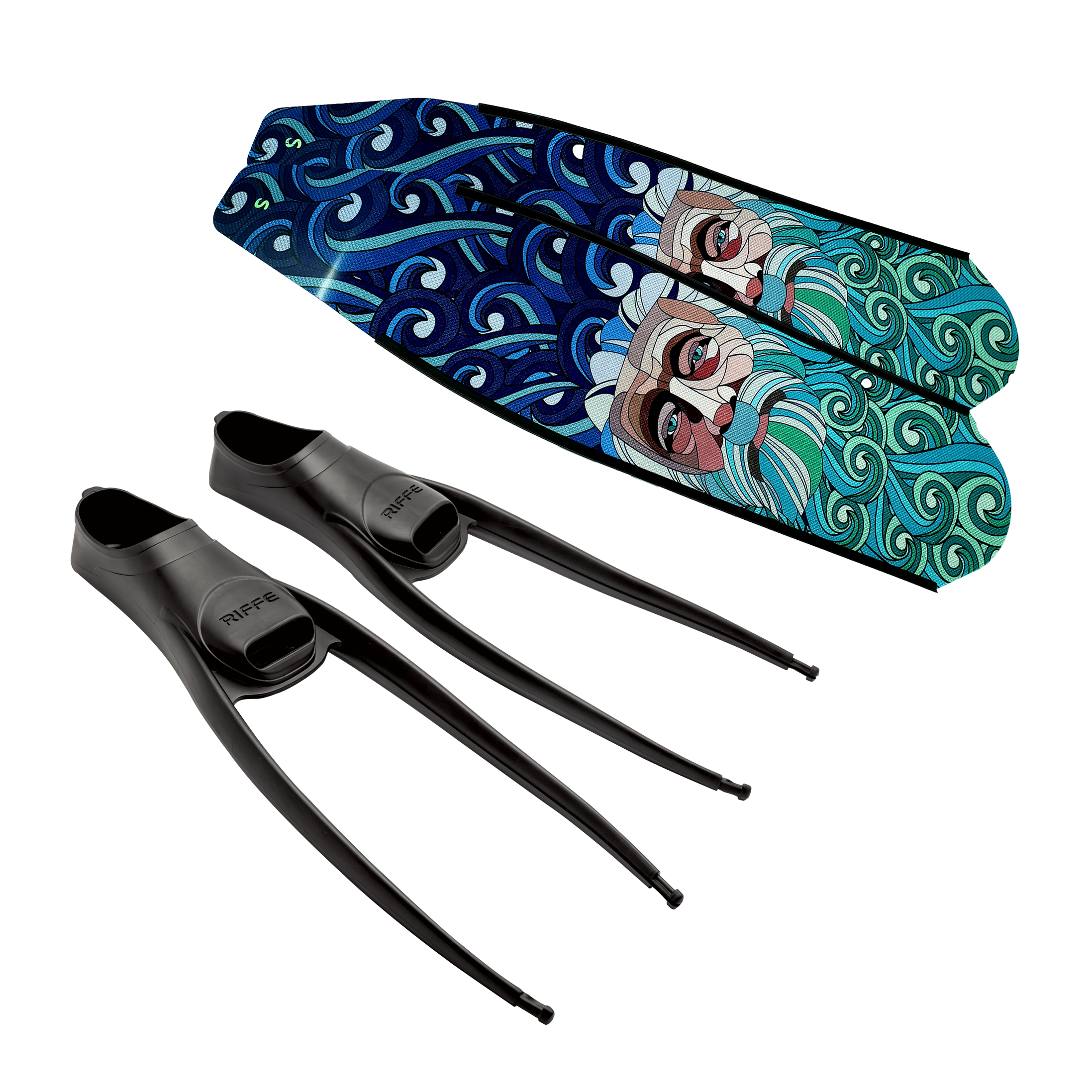 DiveR Carbon Neptune Blue Fin Setup