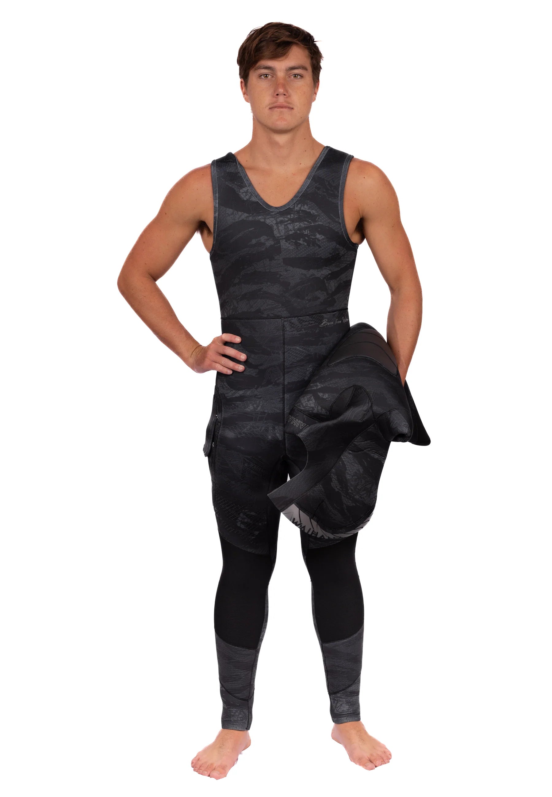 WAIHANA 7.5mm Mens Wetsuit - Tropicam Black
